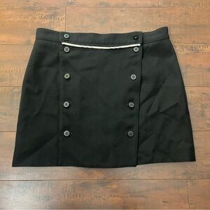 BURBERRY Designer Mini Skirt Wool Black Short Pencil Size 6